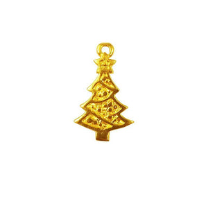 18K Gold Overlay Christmas Tree Charm Handcrafted In India For Wholesale Jewelry Making