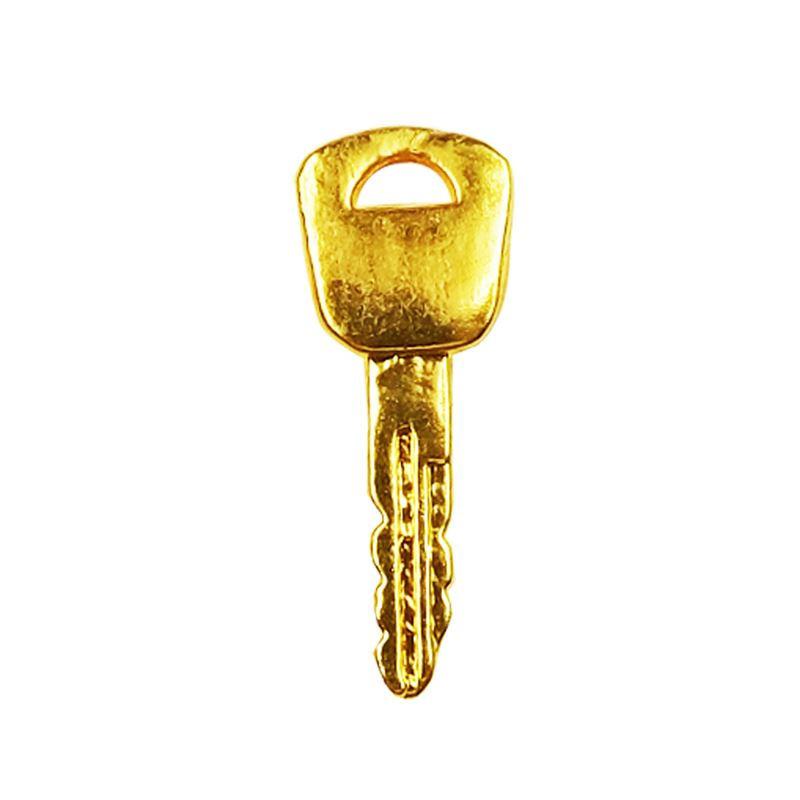 Key shape pendant charm made with 18K Gold Overlay Over Copper, handcrafted in India for wholesale jewelry making.