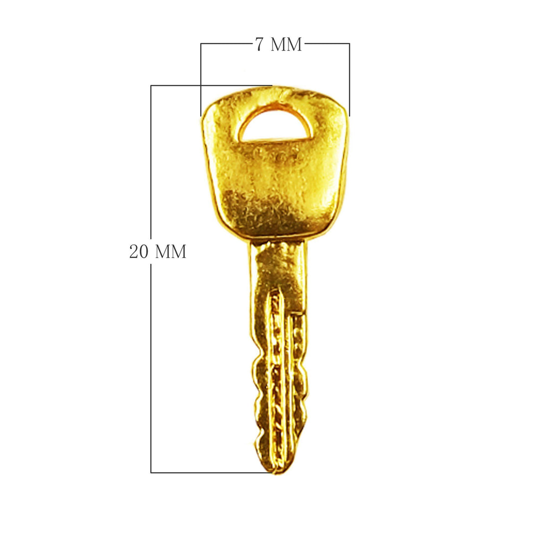 CG-438 18K Gold Overlay Little Key Charm Beads Bali Designs Inc 