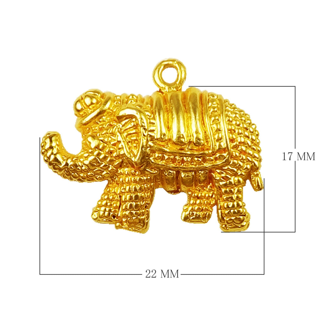 CG-439 18K Gold Overlay Elephant Charm Beads Bali Designs Inc 