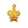 Turtle shape pendant charm made with 18K Gold Overlay Over Copper, handcrafted in India for wholesale jewelry making.