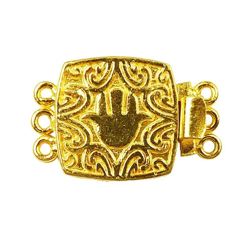 CG-441 18K Gold Overlay Multi Strand Clasp With 3 Holes Beads Bali Designs Inc 