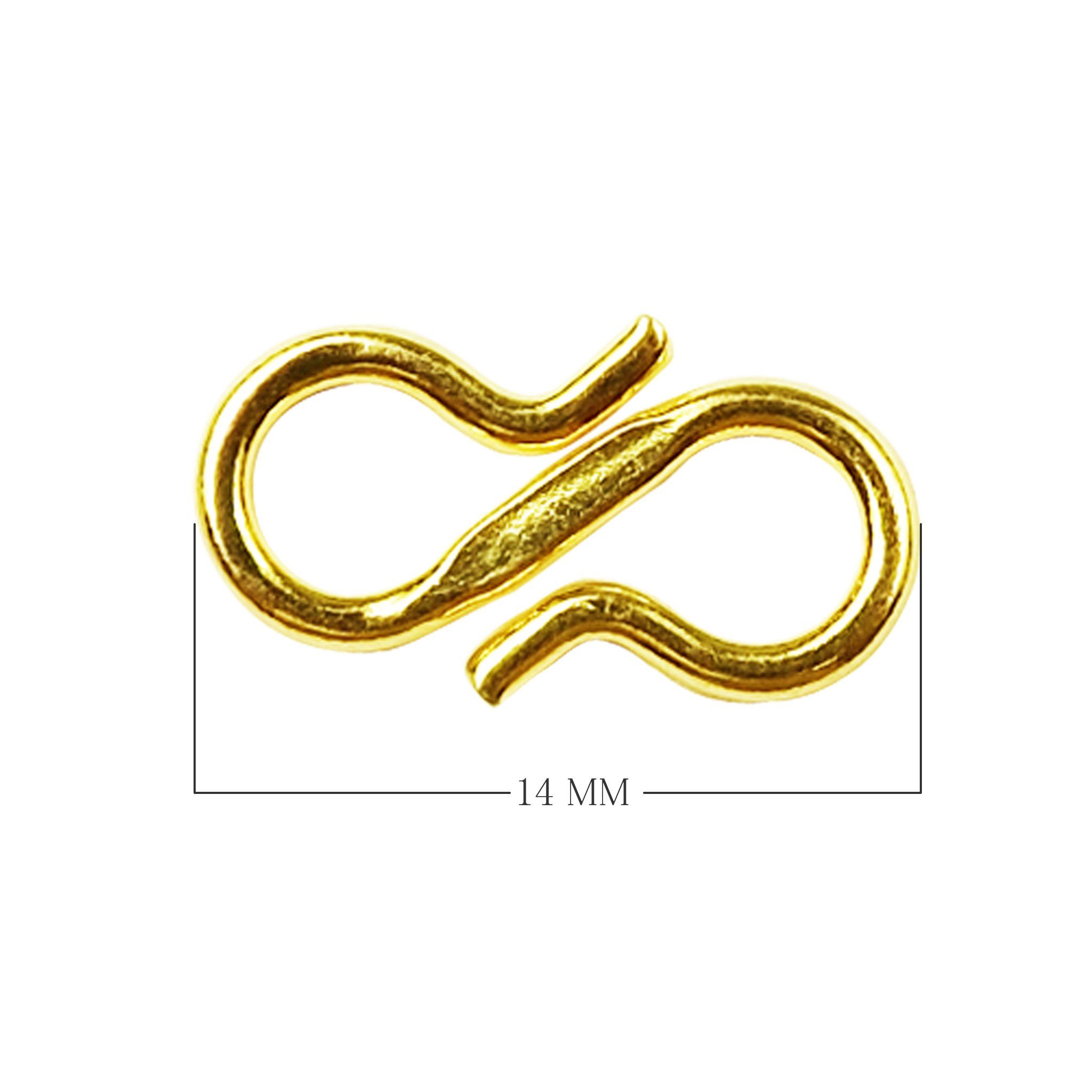 S hook connector clasp made with 18K Gold Overlay Over Copper, handcrafted in India for wholesale jewelry making.