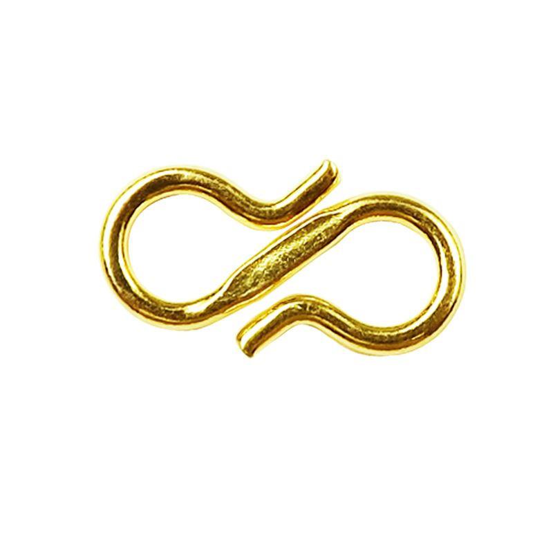 S hook connector clasp made with 18K Gold Overlay Over Copper, handcrafted in India for wholesale jewelry making.
