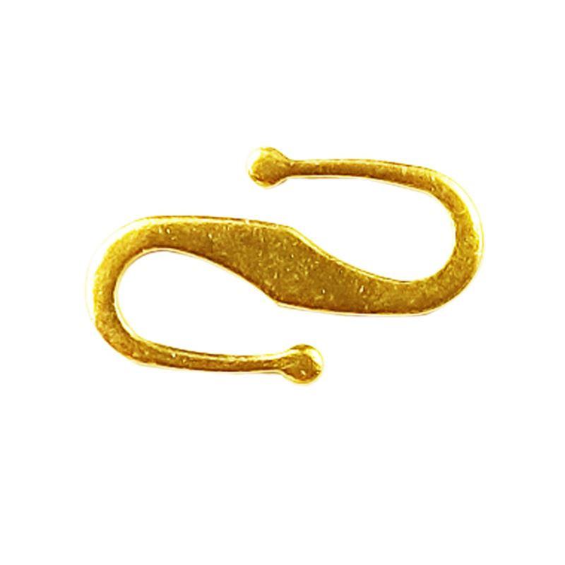 Curved hook clasp connector made with 18K Gold Overlay Over Copper, handcrafted in India for wholesale jewelry making.