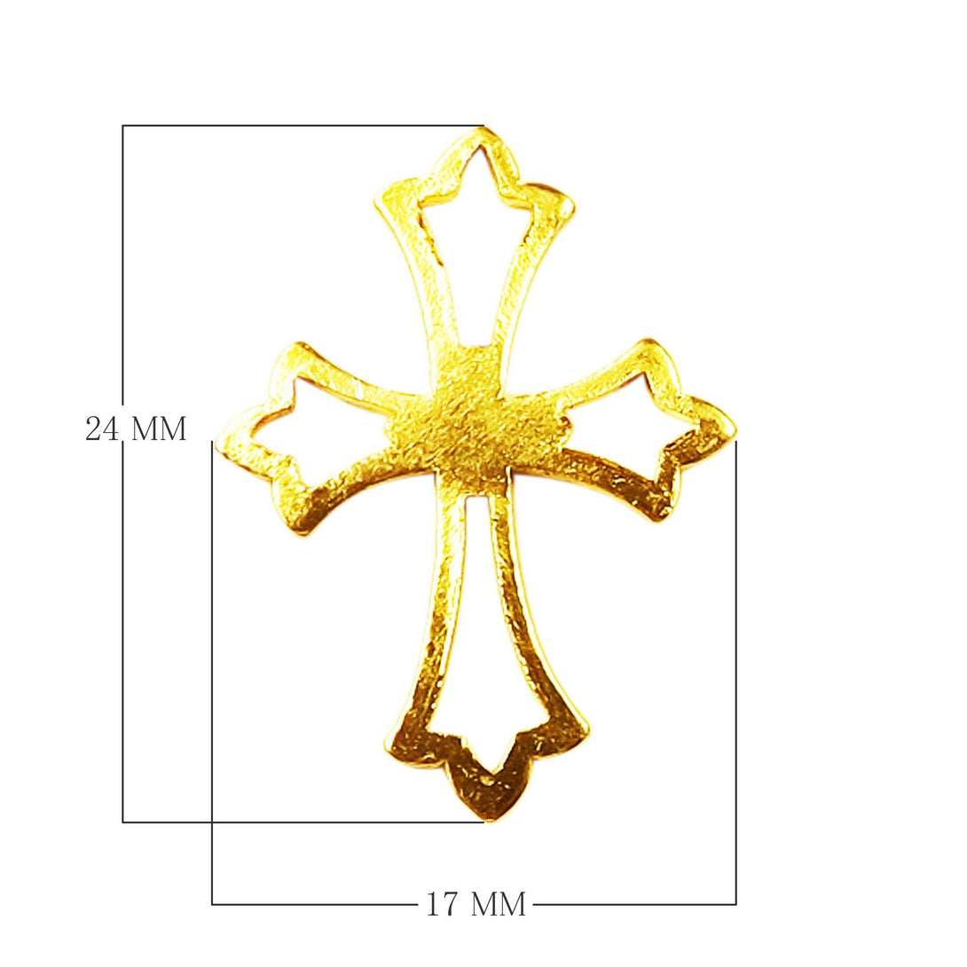 CG-451 18K Gold Overlay Cross Charm Beads Bali Designs Inc 