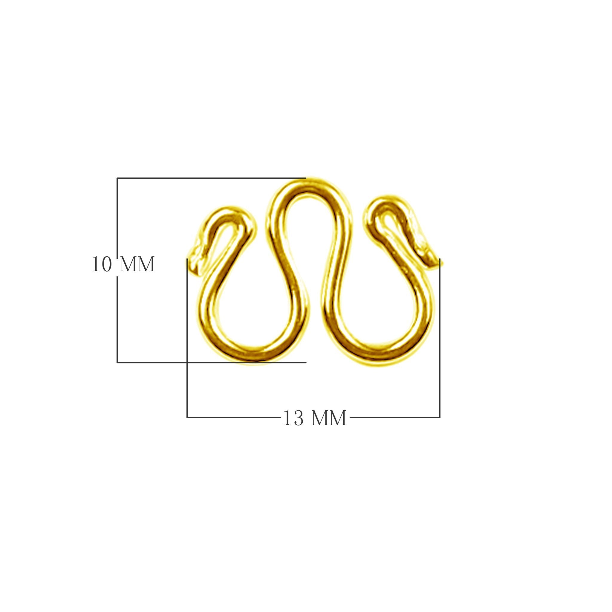 18K Gold Overlay Over Copper curved hook jewelry finding handcrafted in India for wholesale jewelry manufacturing