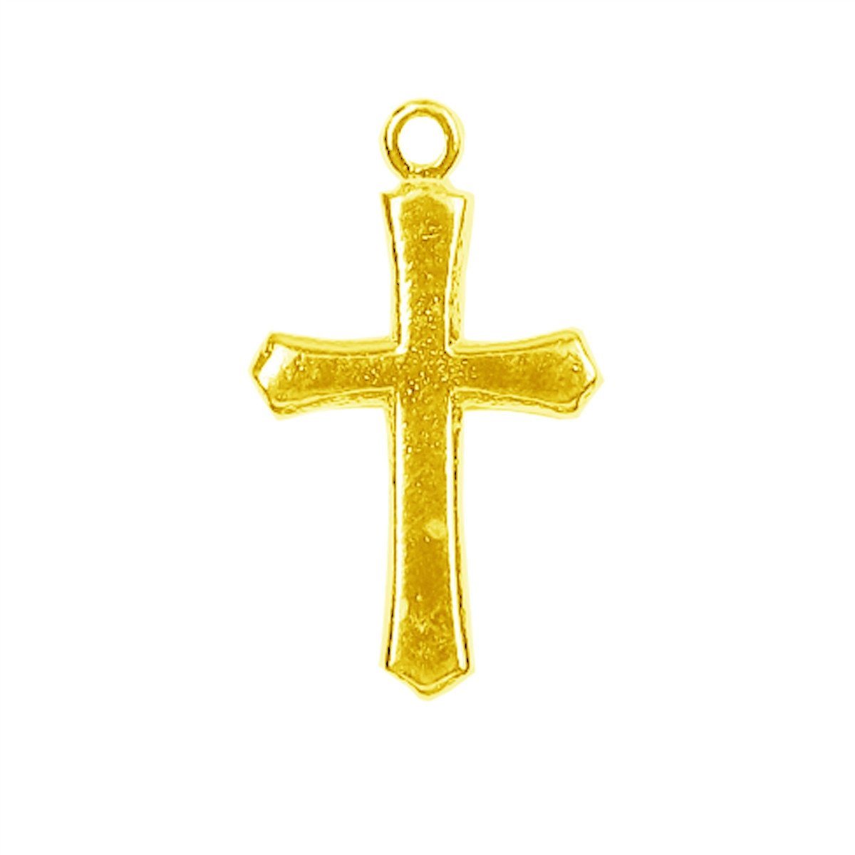 18K Gold Overlay Over Copper cross pendant handcrafted in India with textured gold finish for wholesale jewelry buyers
