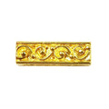 CG-465 18K Gold Overlay Multi Strand Scroll Work Spacer Bar With 3 Hole Beads Bali Designs Inc 