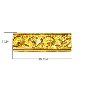 CG-465 18K Gold Overlay Multi Strand Scroll Work Spacer Bar With 3 Hole Beads Bali Designs Inc 
