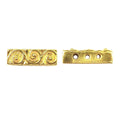 CG-466 18K Gold Overlay Multi Strand With Scroll Pattern Spacer Bar With 3 Hole Beads Bali Designs Inc 