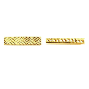 CG-469 18K Gold Overlay Multi Strand Geomatrical Design Spacer Bar With 11 Holes Beads Bali Designs Inc 