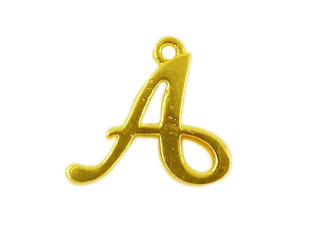 CG-472 18K Gold Overlay Alphabet 'A' Charm Beads Bali Designs Inc 