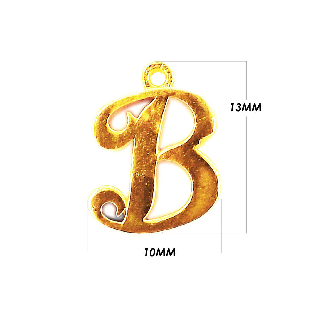 CG-473 18K Gold Overlay Alphabet 'B' Charm Beads Bali Designs Inc 