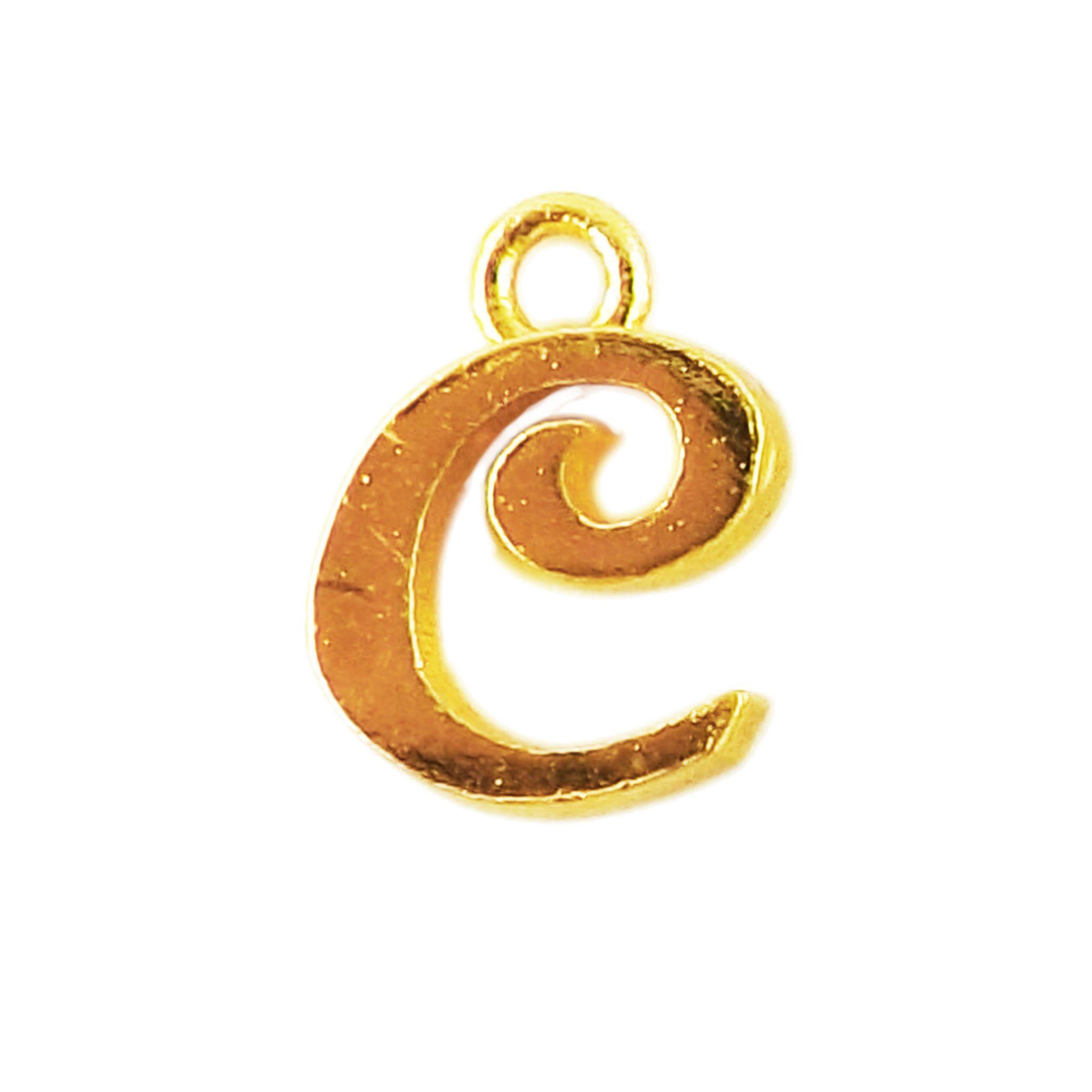 CG-475 18K Gold Overlay Alphabet 'C' Charm Beads Bali Designs Inc 