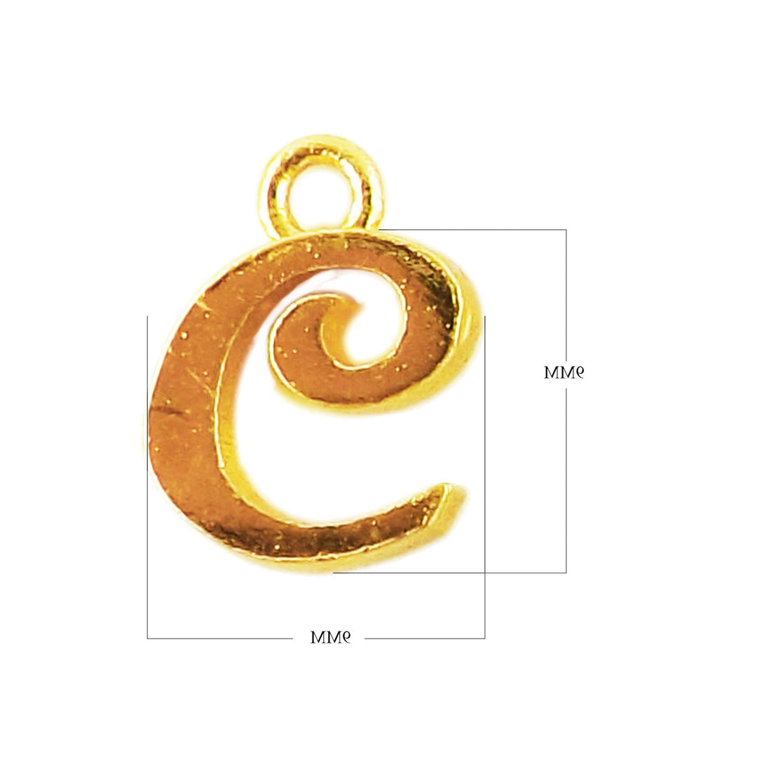 CG-475 18K Gold Overlay Alphabet 'C' Charm Beads Bali Designs Inc 