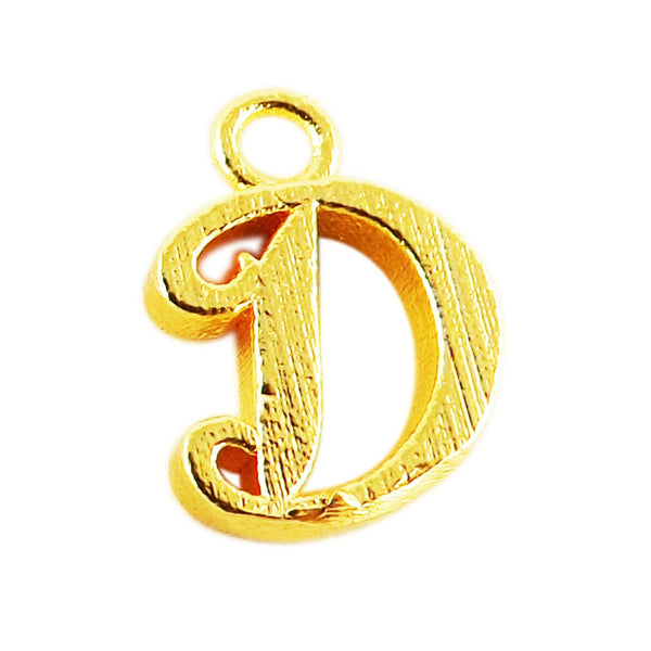 CG-476 18K Gold Overlay Alphabet 'D' Charm Beads Bali Designs Inc 
