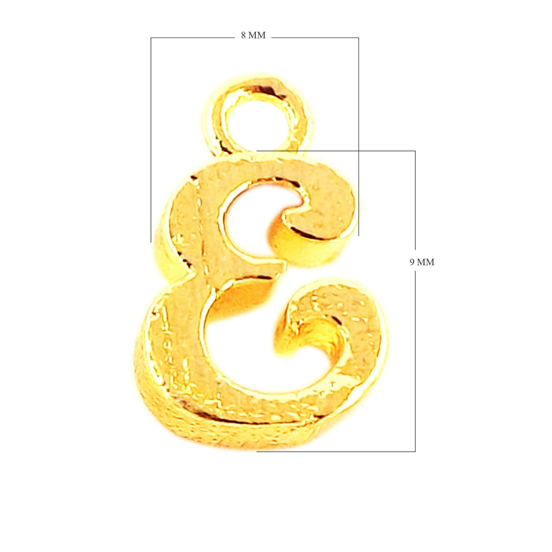 CG-477 18K Gold Overlay Alphabet 'E' Charm Beads Bali Designs Inc 