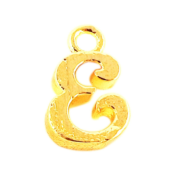 CG-477 18K Gold Overlay Alphabet 'E' Charm Beads Bali Designs Inc 