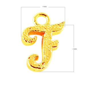 CG-478 18K Gold Overlay Alphabet 'F' Charm Beads Bali Designs Inc 