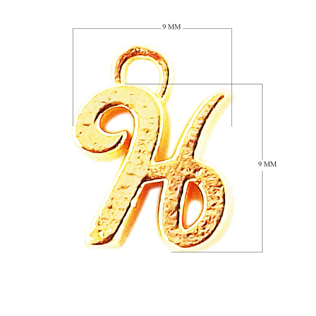 CG-480 18K Gold Overlay Alphabet 'H' Charm Beads Bali Designs Inc 