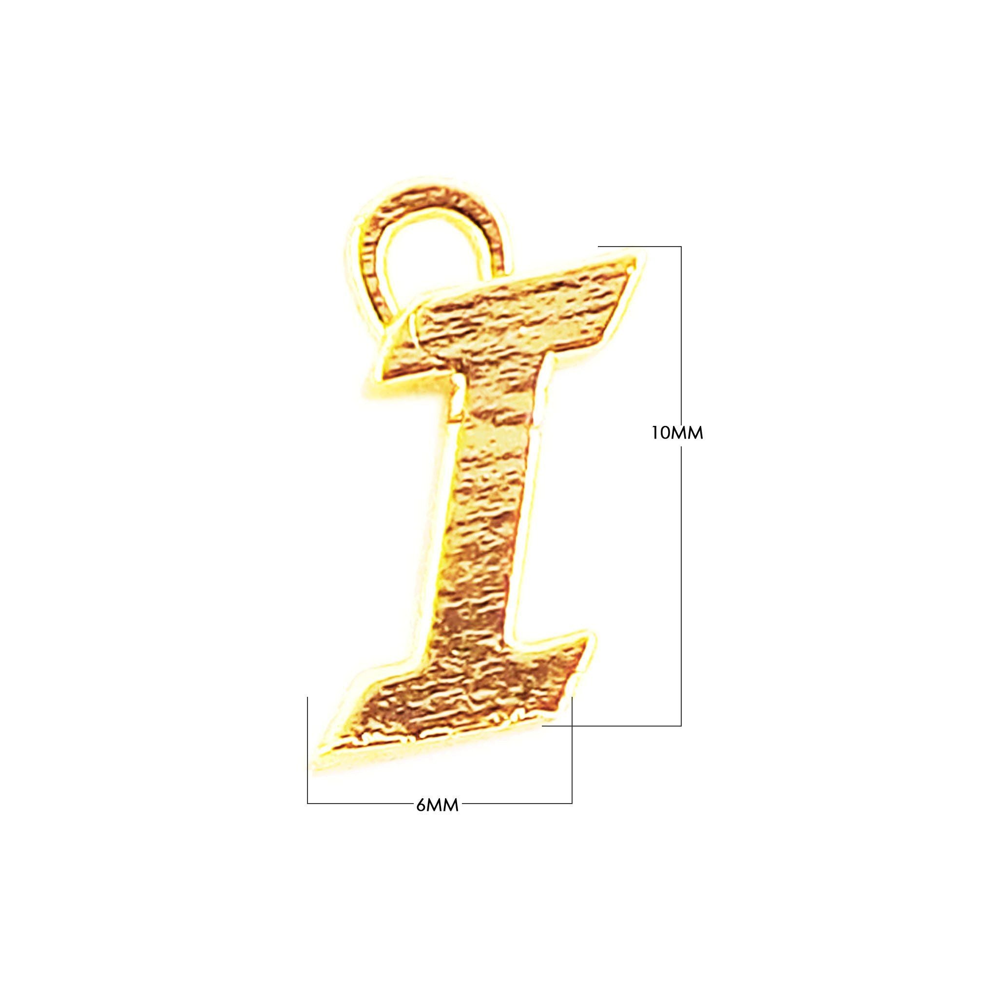 CG-481 18K Gold Overlay Alphabet 'I' Charm Beads Bali Designs Inc 