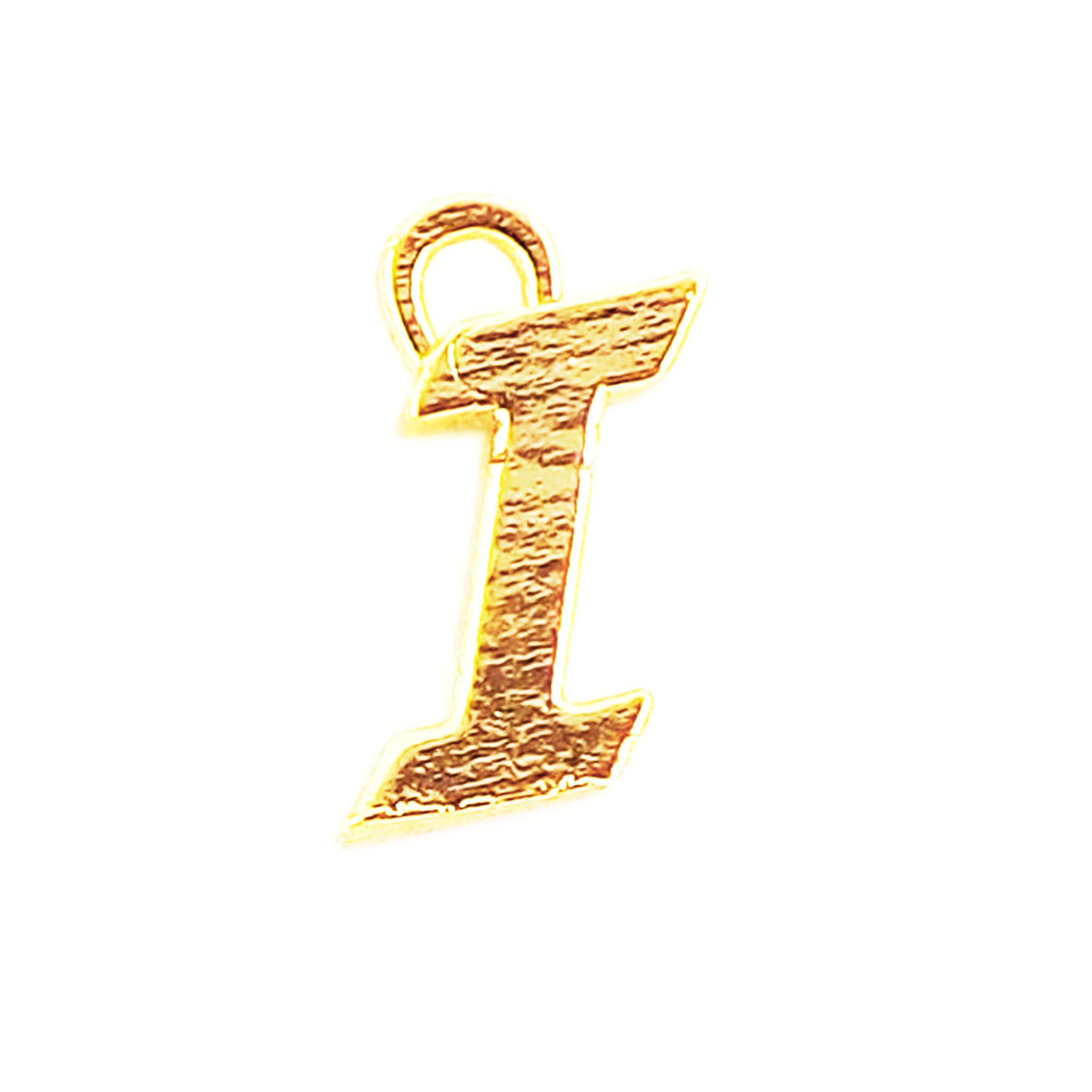 CG-481 18K Gold Overlay Alphabet 'I' Charm Beads Bali Designs Inc 