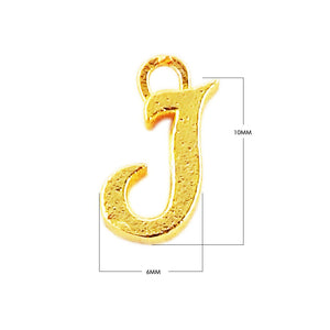 CG-482 18K Gold Overlay Alphabet 'J' Charm Beads Bali Designs Inc 