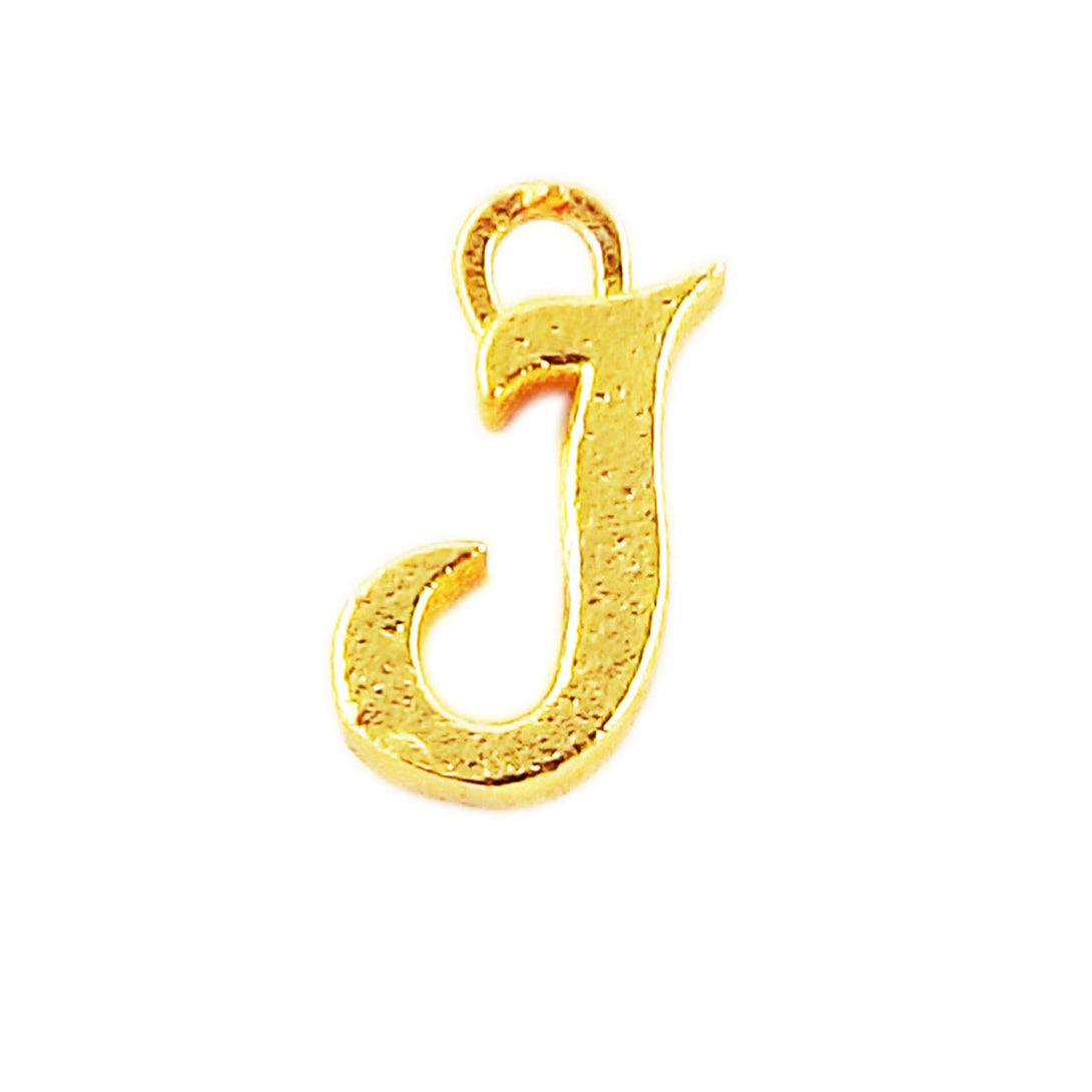 CG-482 18K Gold Overlay Alphabet 'J' Charm Beads Bali Designs Inc 
