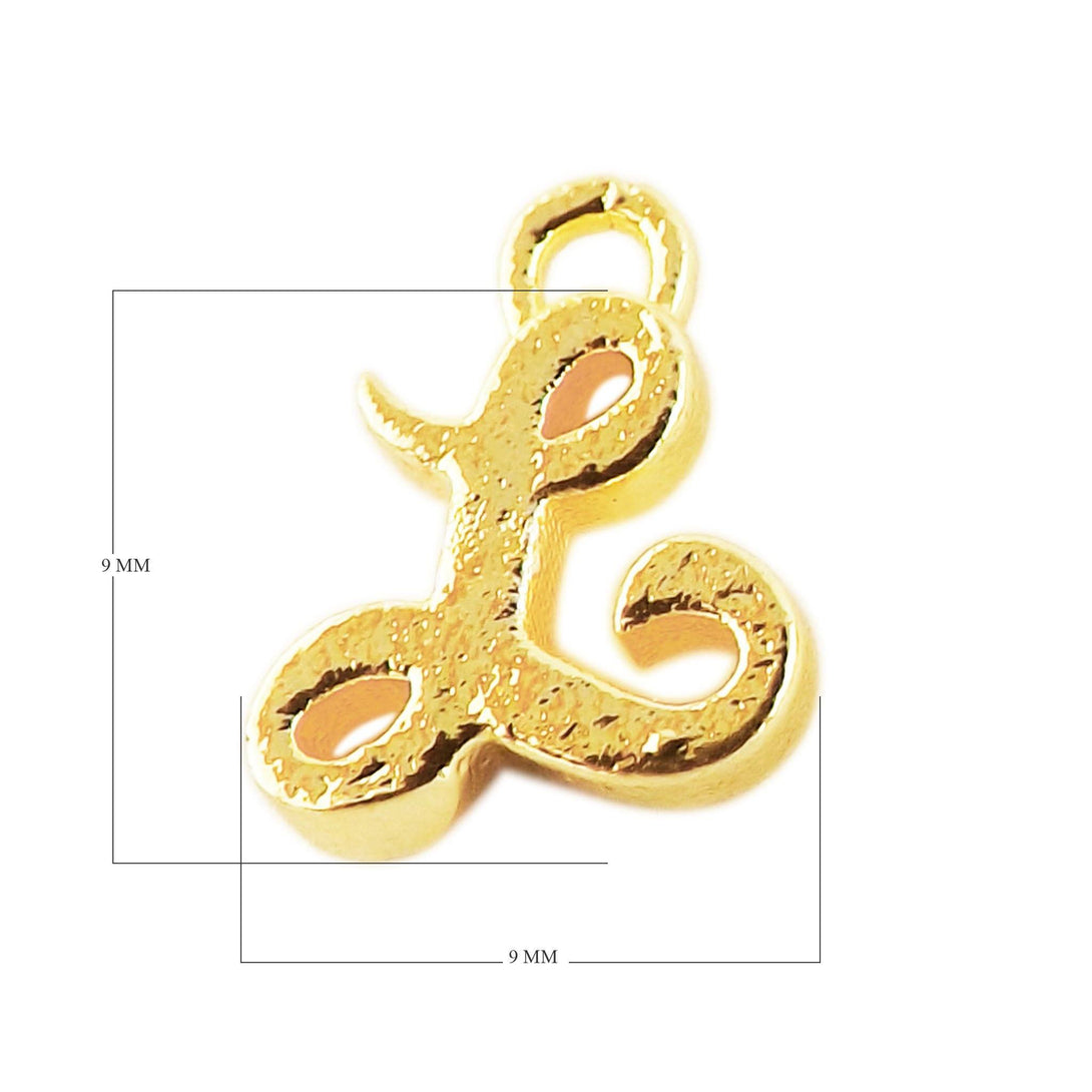 CG-484 18K Gold Overlay Alphabet 'L' Charm Beads Bali Designs Inc 