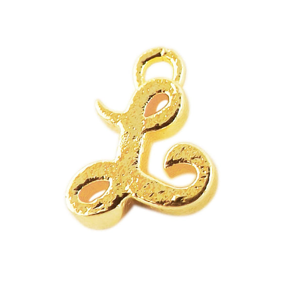 CG-484 18K Gold Overlay Alphabet 'L' Charm Beads Bali Designs Inc 