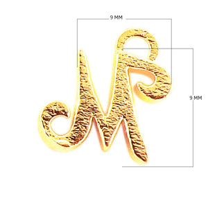 CG-485 18K Gold Overlay Alphabet 'M' Charm Beads Bali Designs Inc 