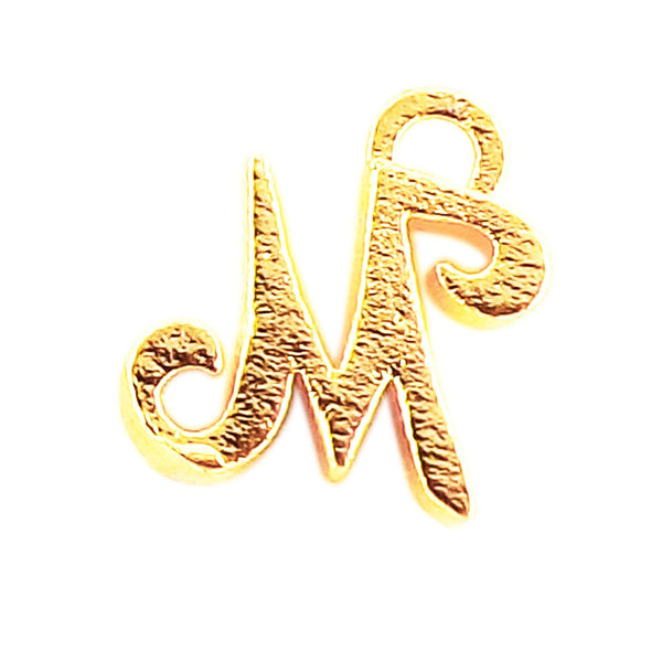 CG-485 18K Gold Overlay Alphabet 'M' Charm Beads Bali Designs Inc 