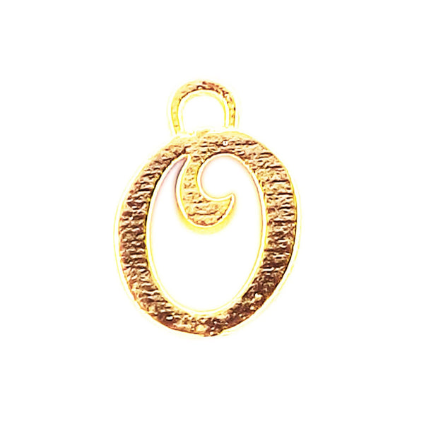 CG-487 18K Gold Overlay Alphabet 'O' Charm Beads Bali Designs Inc 