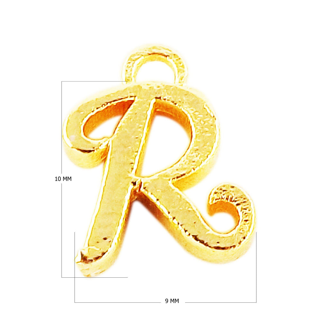 CG-490 18K Gold Overlay Alphabet 'R' Charm Beads Bali Designs Inc 
