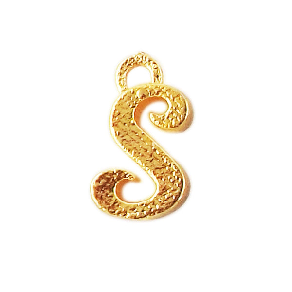 CG-491 18K Gold Overlay Alphabet 'S' Charm Beads Bali Designs Inc 
