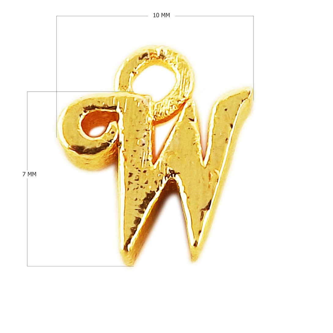 CG-495 18K Gold Overlay Alphabet 'W' Charm Beads Bali Designs Inc 