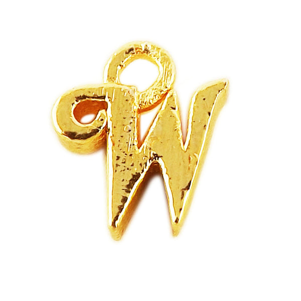 CG-495 18K Gold Overlay Alphabet 'W' Charm Beads Bali Designs Inc 