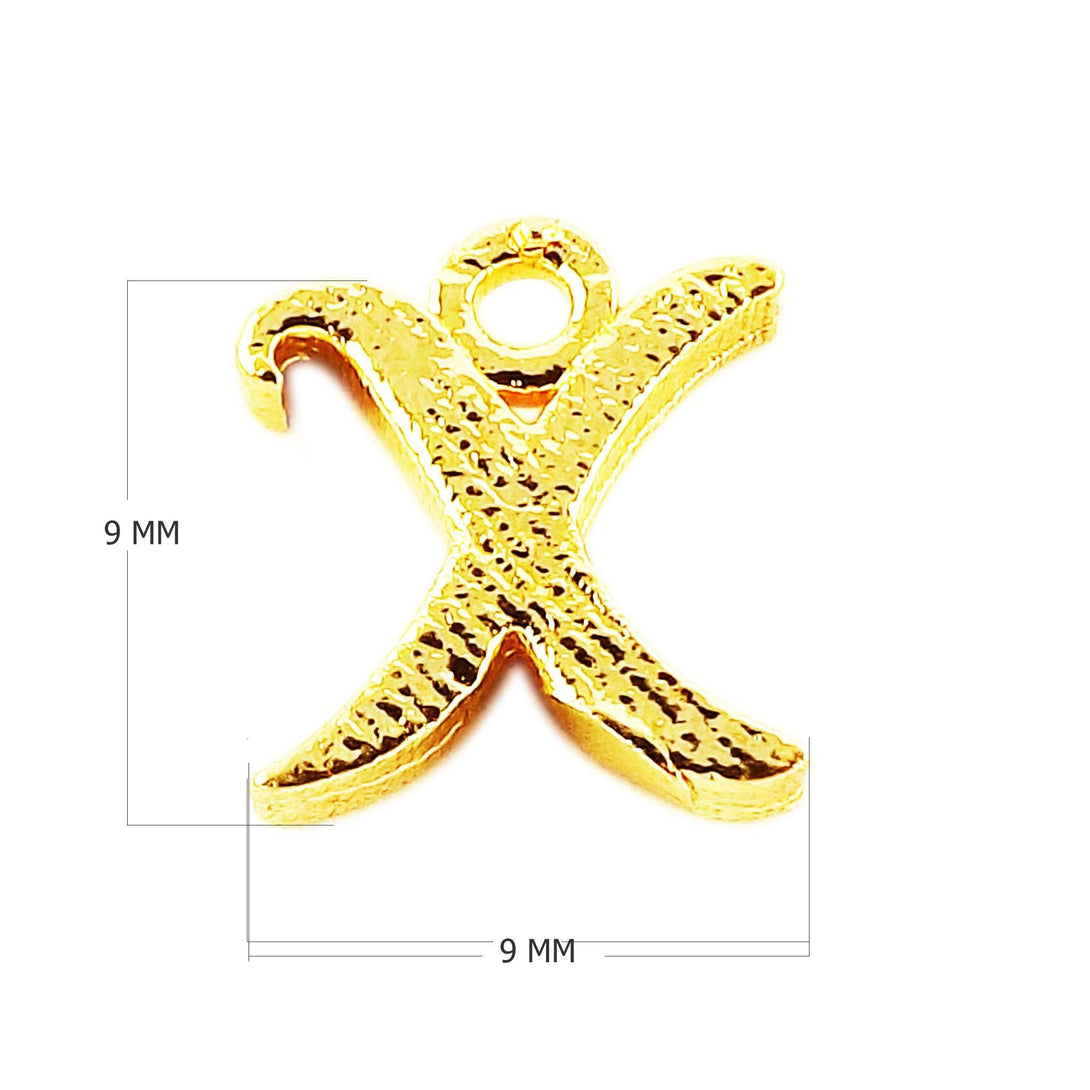 CG-496 18K Gold Overlay Alphabet 'X' Charm Beads Bali Designs Inc 