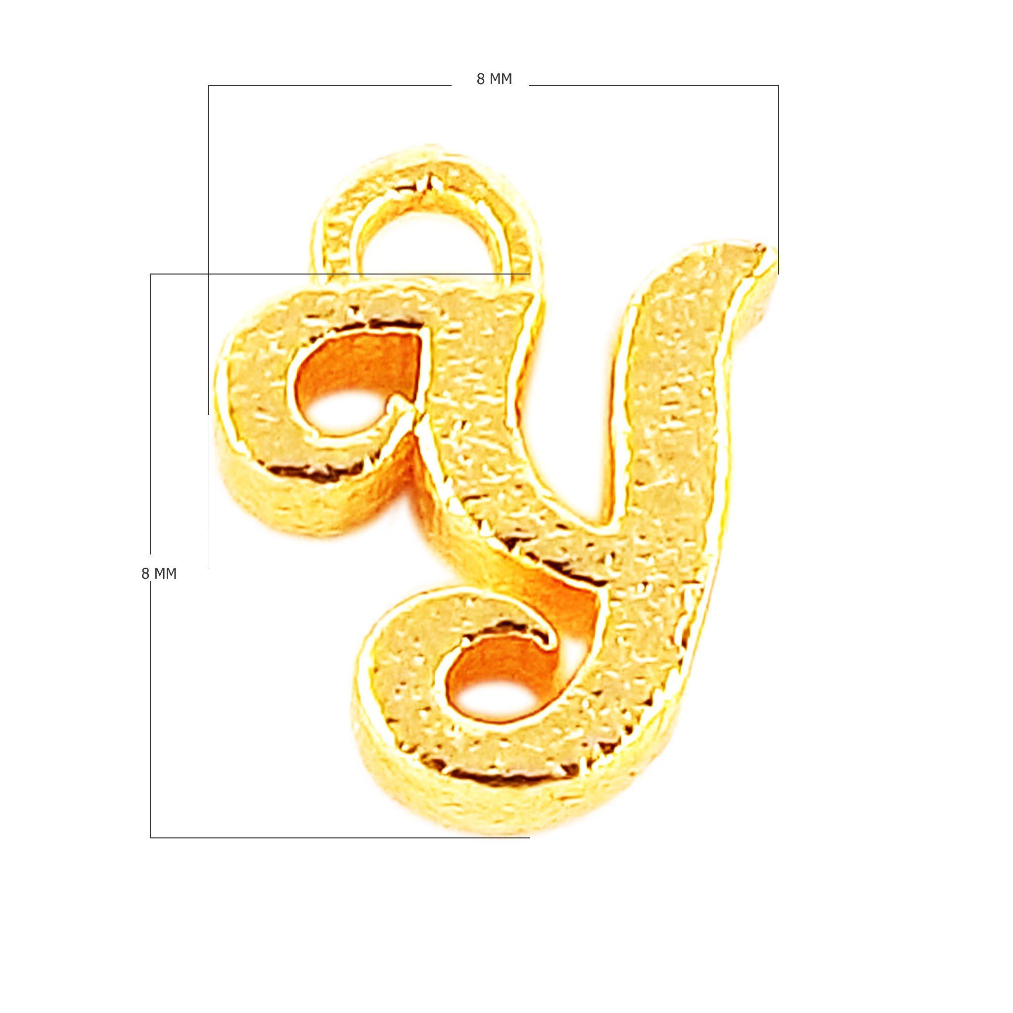 CG-497 18K Gold Overlay Alphabet 'Y' Charm Beads Bali Designs Inc 