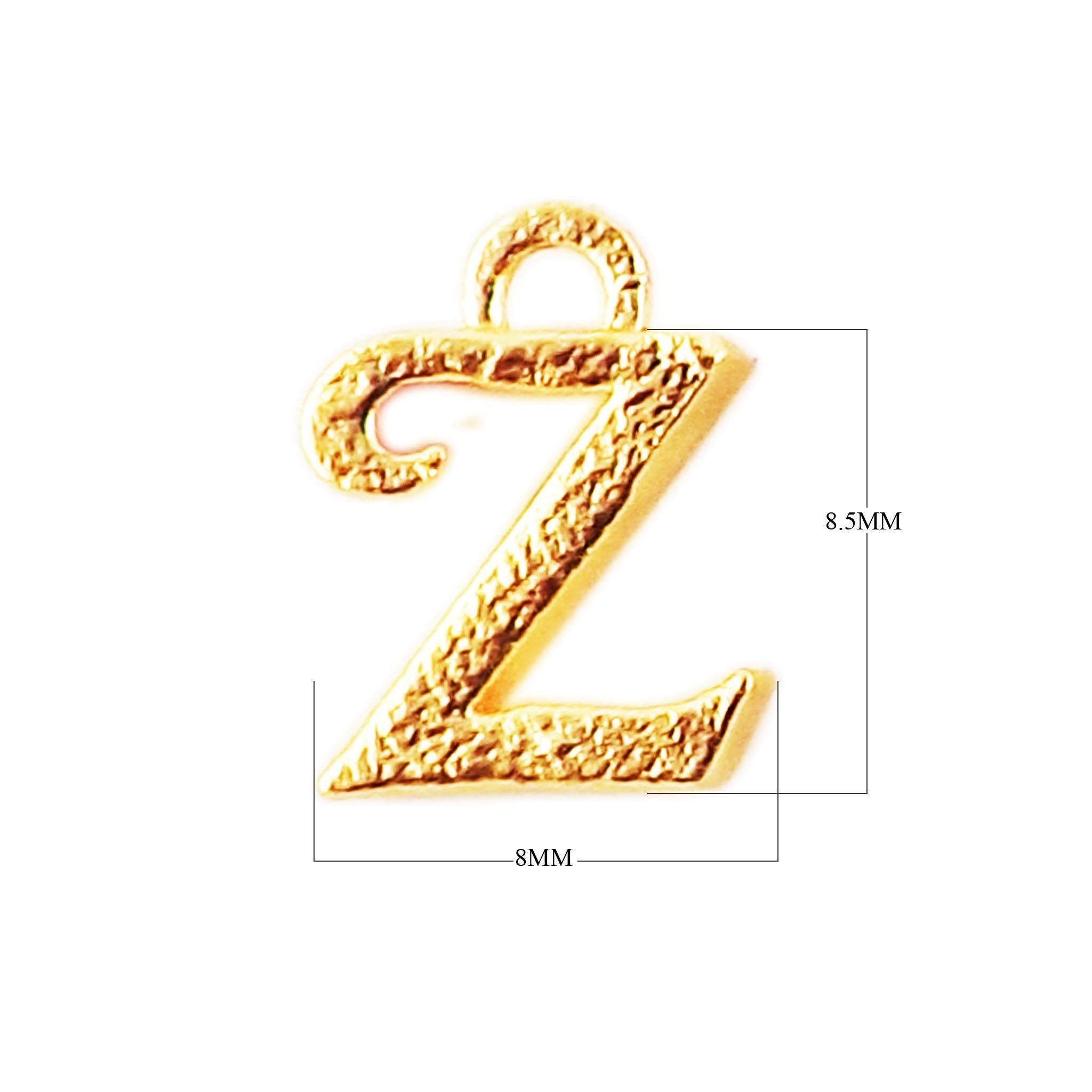 CG-498 18K Gold Overlay Alphabet 'Z' Charm Beads Bali Designs Inc 