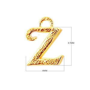 CG-498 18K Gold Overlay Alphabet 'Z' Charm Beads Bali Designs Inc 