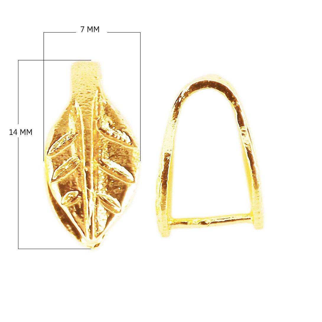 CG-500 18K Gold Overlay Leaf Designer Pendant Bail Beads Bali Designs Inc 