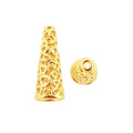 18K Gold Overlay Over Copper designer cone bead cap handcrafted in India for wholesale jewelry making