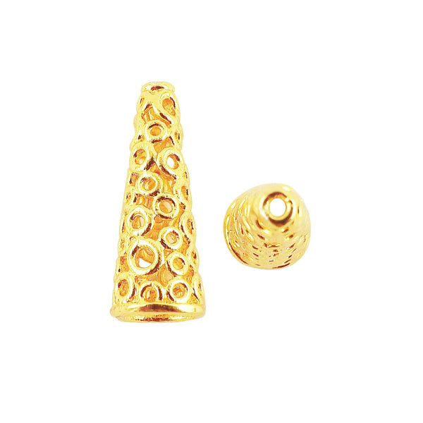 CG-503 18K Gold Overlay Cone Beads Bali Designs Inc 