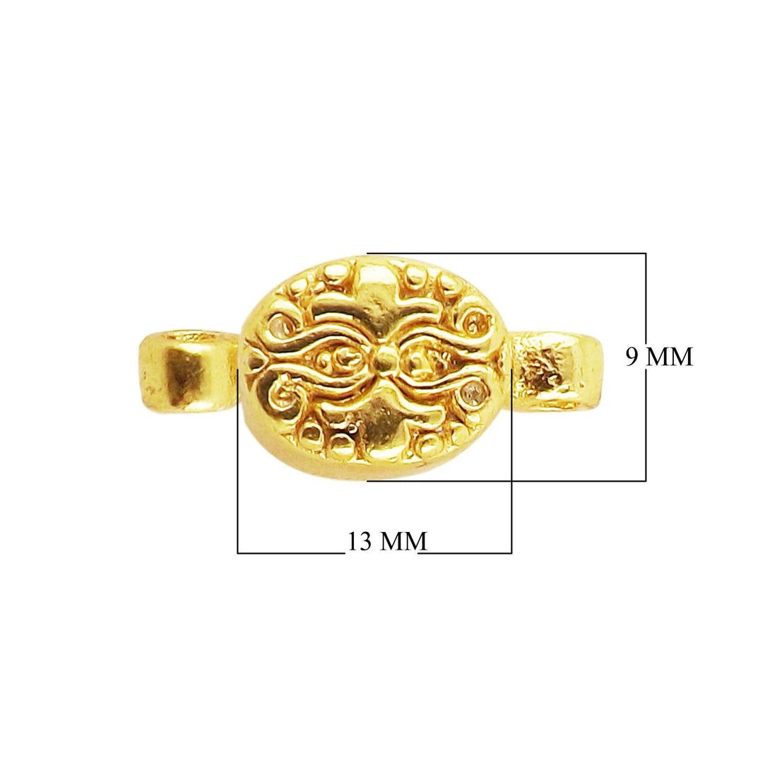 CG-504 18K Gold Overlay Oval Shape Designer Magnetic Clasps Beads Bali Designs Inc 