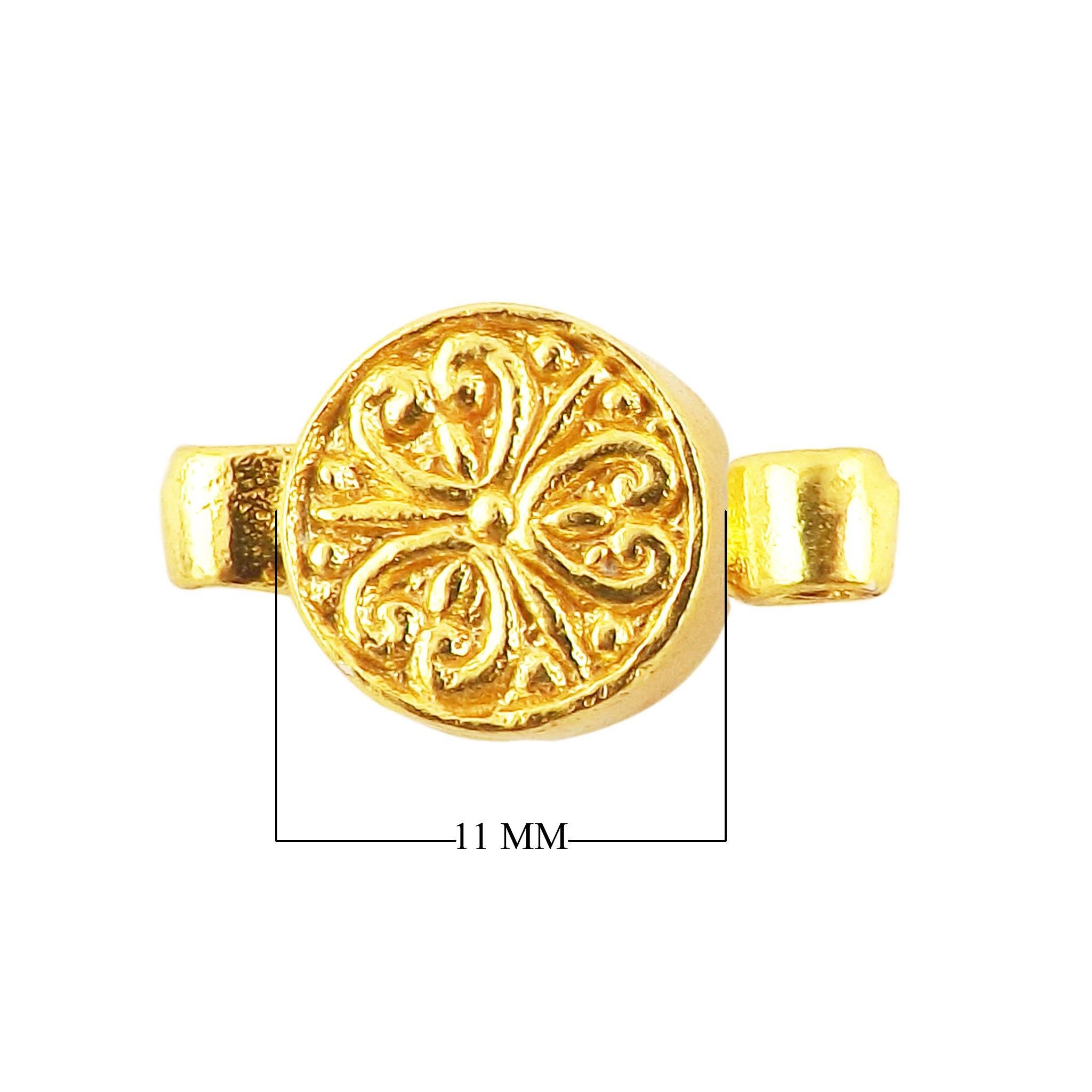 CG-505 18K Gold Overlay Round Shape Designer Magnetic Clasps Beads Bali Designs Inc 