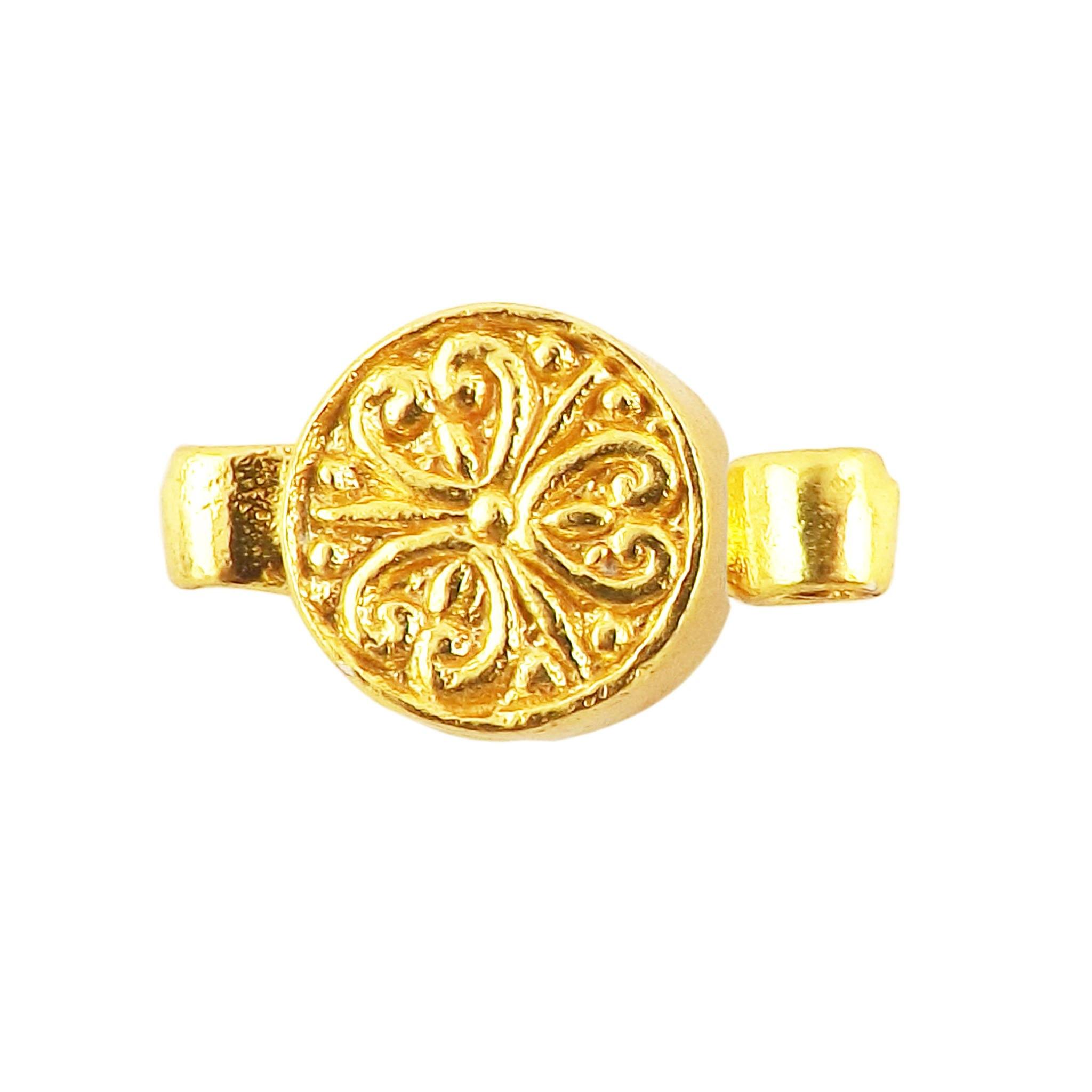 CG-505 18K Gold Overlay Round Shape Designer Magnetic Clasps Beads Bali Designs Inc 