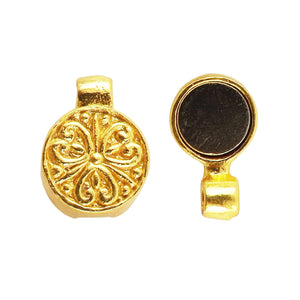 CG-505 18K Gold Overlay Round Shape Designer Magnetic Clasps Beads Bali Designs Inc 