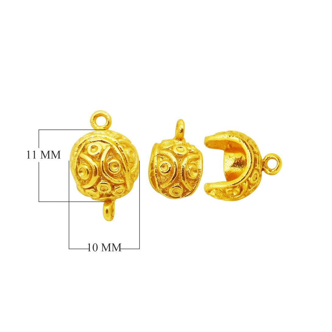 CG-506 18K Gold Overlay Small Ball Shape Designer Magnetic Clasps Beads Bali Designs Inc 